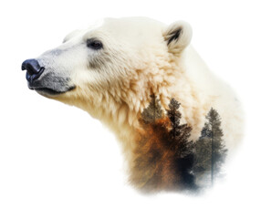 Fototapeta premium PNG A polar bear and climate change wildlife portrait animal.