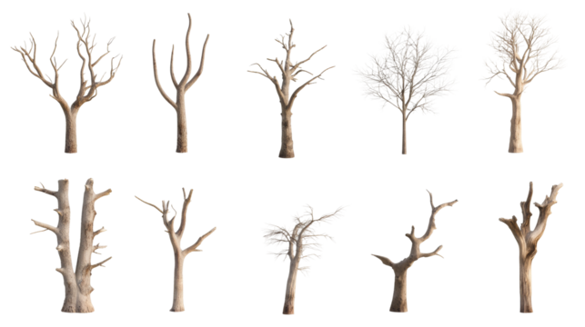 Diverse tree silhouettes against a transparency background nature scene digital art outdoor environment artistic viewpoint
