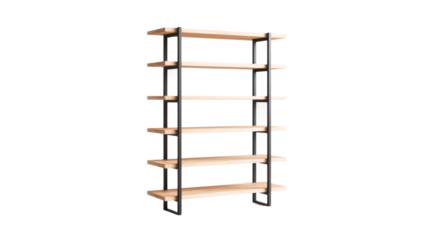 Modern wooden shelf design home interior furniture display minimalist style transparency background