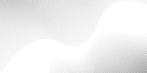Monochrome gradient halftone dots background. Vector illustration. Abstract small grunge dots on white background