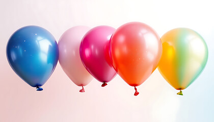 Colorful Air Balloons Set Isolated on Transparent Background for Festive Decor