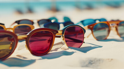 Stylish Sunglasses on a Beach