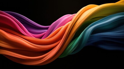 Obraz premium Vibrant Abstract Digital Artwork with Swirling Colorful Patterns