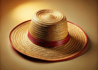 Wide-Brimmed Straw Hat Beach Sun Protection Summer Fashion Accessory Photography