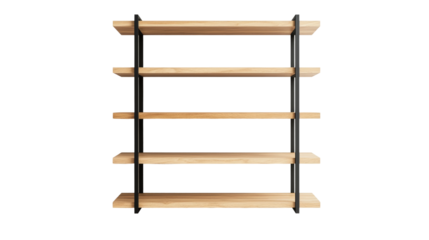 Modern wooden shelf design with transparency background home decor minimalist style clean lines contemporary setting