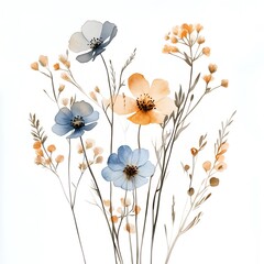 Naklejka premium Abstract Flowers Clipart