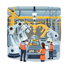 Fototapeta premium Industry and Technology Concept Vector Illustration
