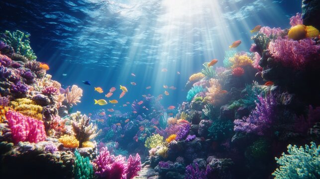 Farbenfrohes Korallenriff in Unterwasserlandschaft