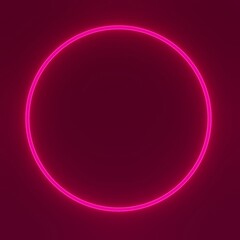 Abstract purple background with neon circle