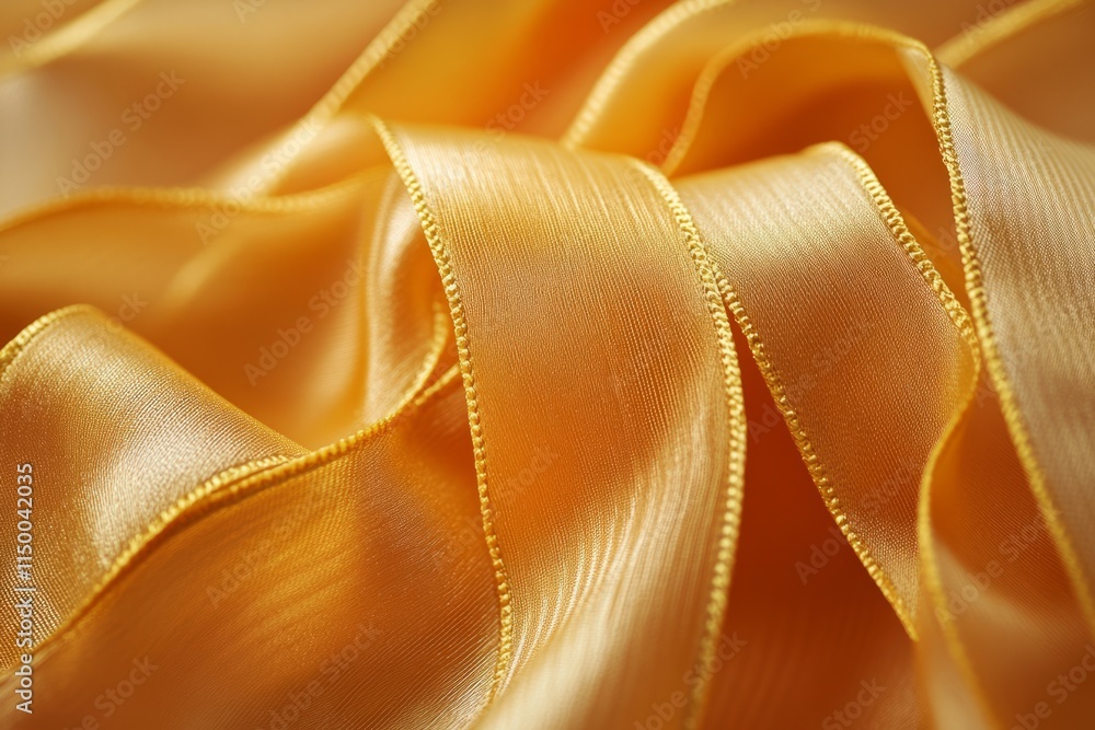 Poster Smooth gold ribbon creates a luxurious texture ideal for crafting and decoration projects