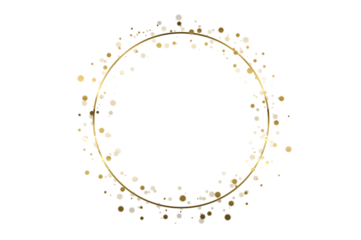 Gold circle frame bokeh