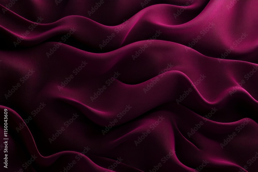 Poster deep burgundy velvet fabric texture showcasing soft waves and elegant drape for luxurious design ele