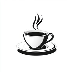 A steaming cup of coffee sits on a saucer