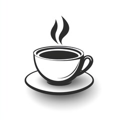 A steaming cup of coffee sits on a saucer