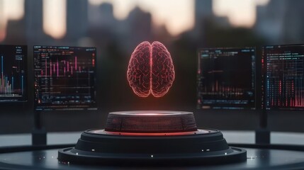 AI Brain  Digital Mind  Neural Network  Data Analysis  Technology Concept