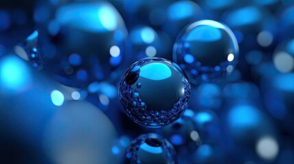 Abstract background with blue spheres