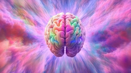 Colorful Brain in Abstract Nebula  Mind Power  Creativity  Intelligence