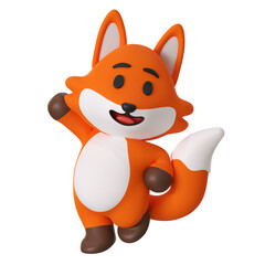 Cute Fox Mascot Jumping High