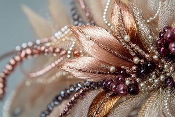 Obraz premium Elegant Beaded Flower Hair Ornament Design