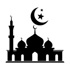 mosque prayer silhouette vector