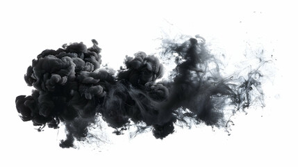 Abstract Ink Blot Design Against a White Background