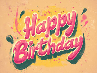Happy birthday card design_retro design