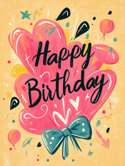 Happy birthday card design_retro design