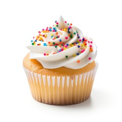 Classic Vanilla Cupcake with White Frosting and Sprinkles | Sweet Celebration Treat
