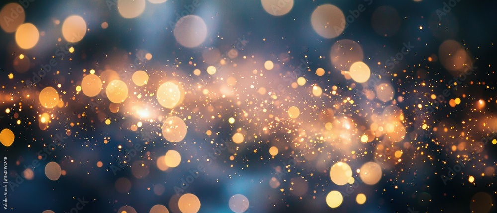 Poster beautiful abstract background with glittering golden bokeh effect
