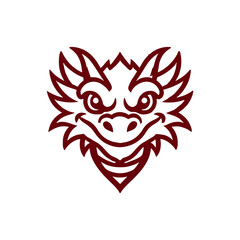 Obraz premium simple dragon head tattoo design vector silhouette logo