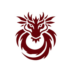 simple dragon head tattoo design vector silhouette logo