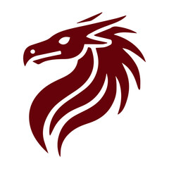 simple dragon head tattoo design vector silhouette logo