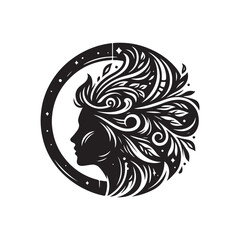 Black Color Silhouette Vector Illustration, Solid White Background 87.eps