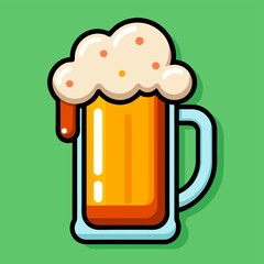 glass of beer with foam