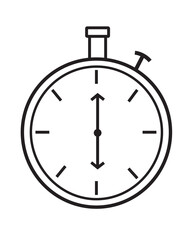 Stopwatch Icon vector for design black and white 