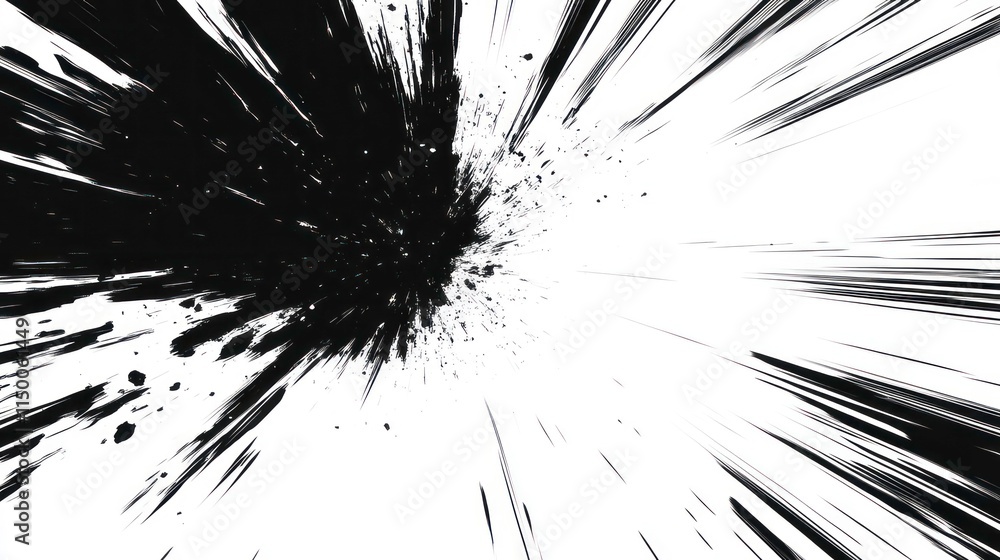 Poster experience the dynamic energy of manga and anime inspired comic speed lines featuring three distinct