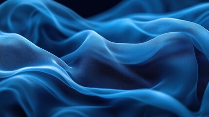 Fototapeta premium Abstract flowing blue fabric texture.