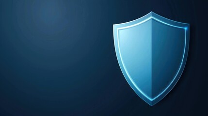 Cybersecurity shield illustration with blue glow on dark background