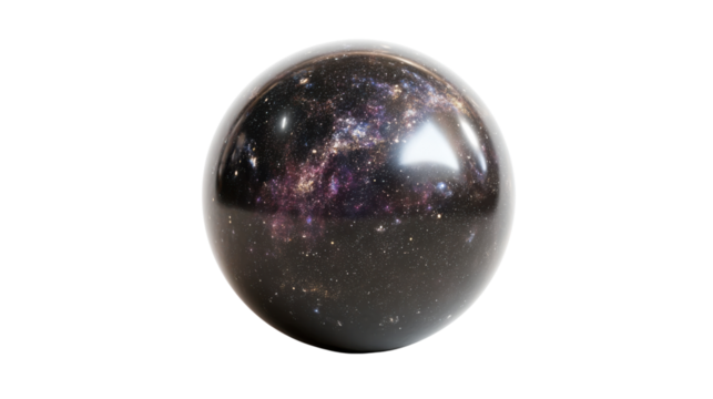 Space sphere, transparent background