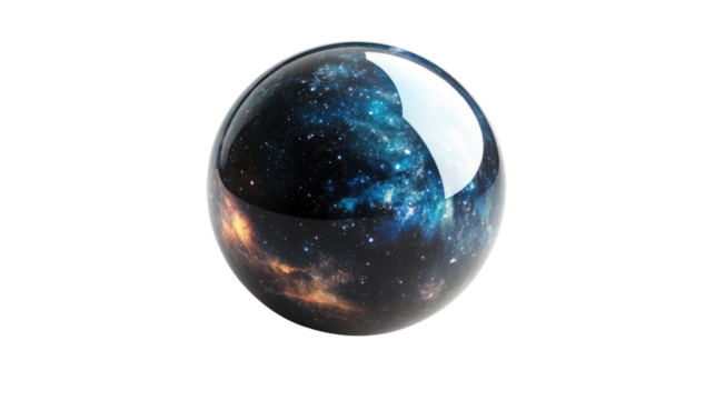Space sphere, transparent background