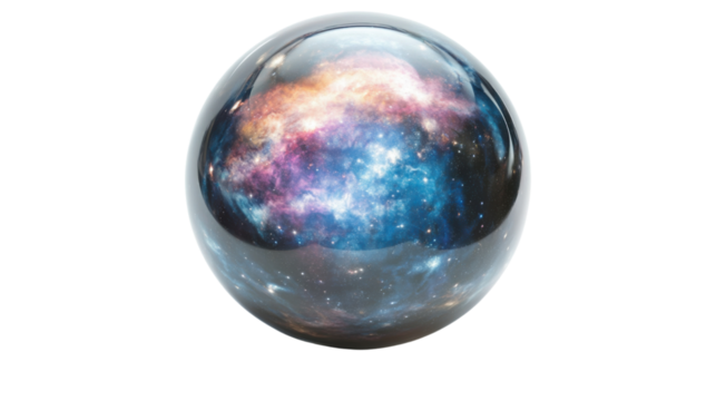 Space sphere, transparent background