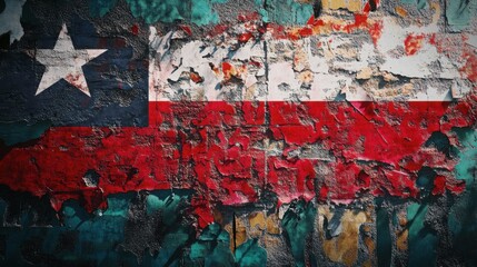 Fototapeta premium Los Angeles City flag overlayed on a street art mural background.