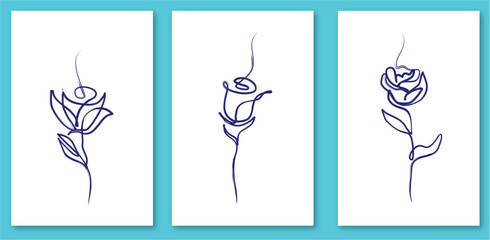 Botanical background art vector set. Flower and leaves design for print, wallpaper, clipart, wall art for home decoration.