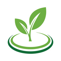 Minimalist Green Sprout Eco Logo Design.