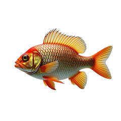 Fototapeta premium Red gold fish in black background