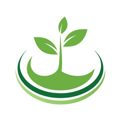 Minimalist Green Sprout Eco Logo Design.
