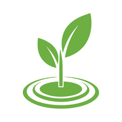 Minimalist Green Sprout Eco Logo Design.