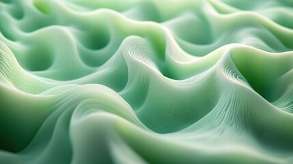 Obraz premium Abstract green wave pattern background.