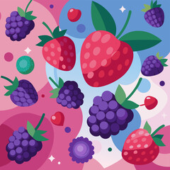 seamless background with berries