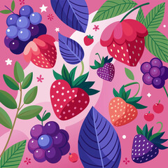 seamless background with berries